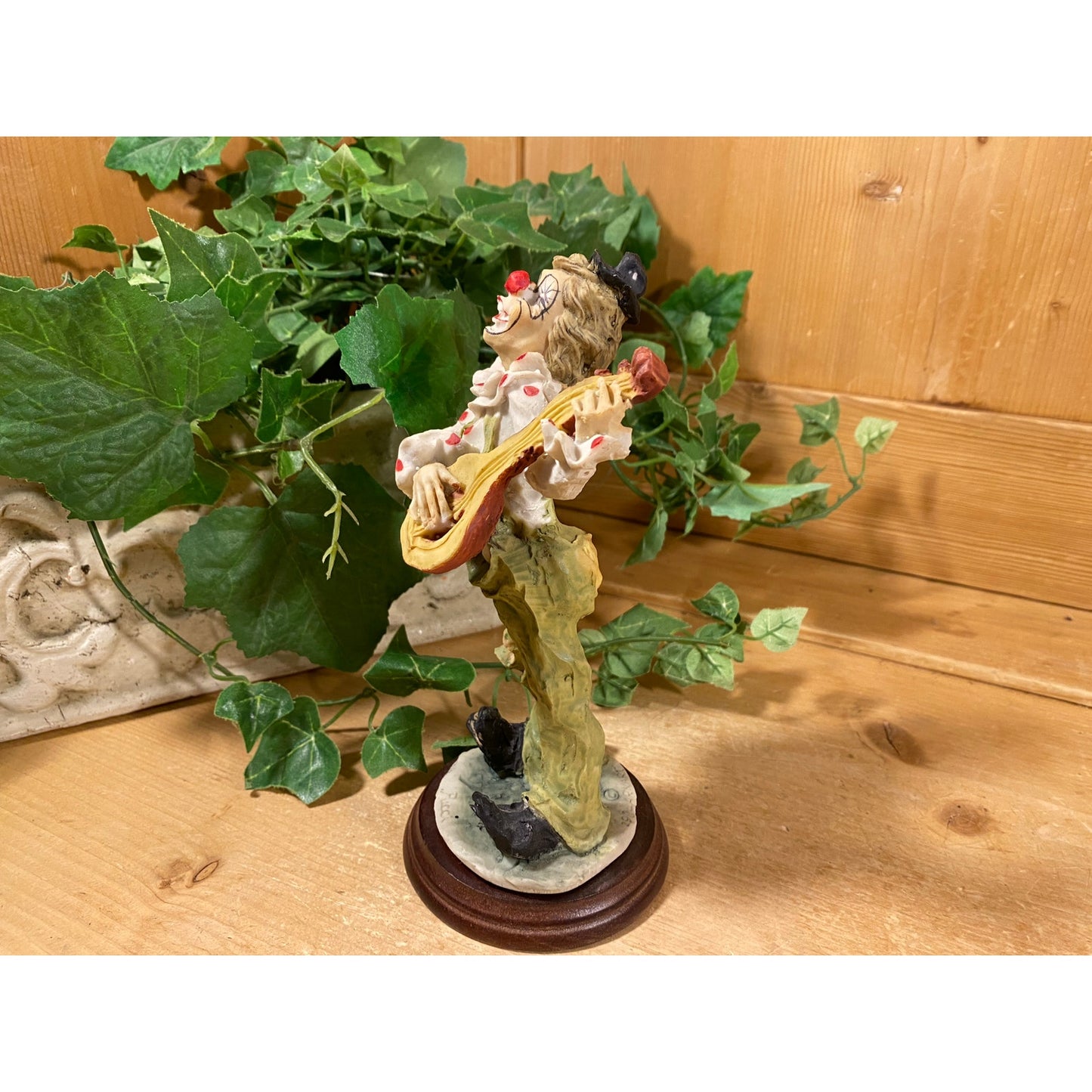 Vintage Ceramic Pucci Clown Figurine | Arnart | 1984 | Hobo Clown Playing A Mandolin | Midcentury Modern Shelf Decor | Circus Collectible