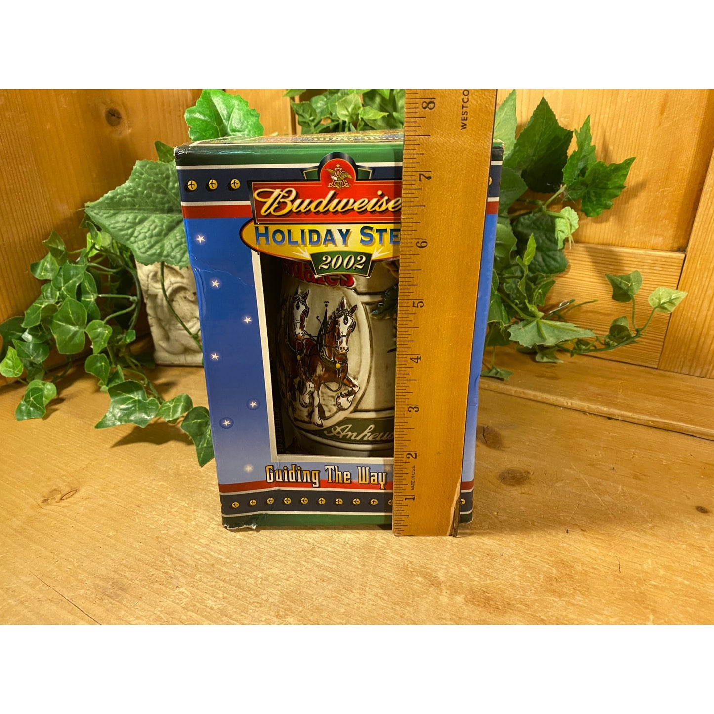 Vintage Ceramic Budweiser Stein In Original Box | 2002 | Budweiser Clydesdale Horses | Guiding the Way Home | Beer Stein | Retro Barware
