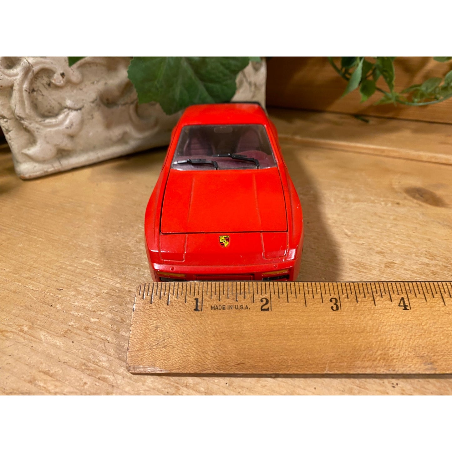 Vintage Toy Car | Red Convertible Porsche 944 Turbo | Majorette | 1:24 Scale Model Car | Collectible Miniature Car