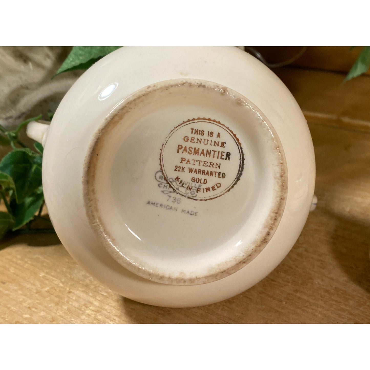 Vintage Striped Porcelain Sugar Bowl with Lid | Crooksville China Co. | Made In USA | Pasmantier Pattern | Blue and Gold | Victorian Tea