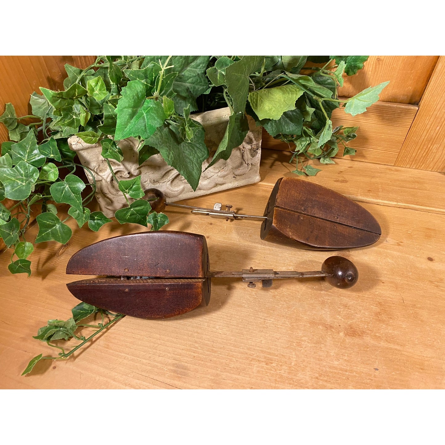 Vintage Wooden Shoe Forms - Set of 2 | Wood Shoe Stretchers | Wooden Shoe Tree | Academia Decor | Rustic Shelf Decor | Wooden Shoe Bills