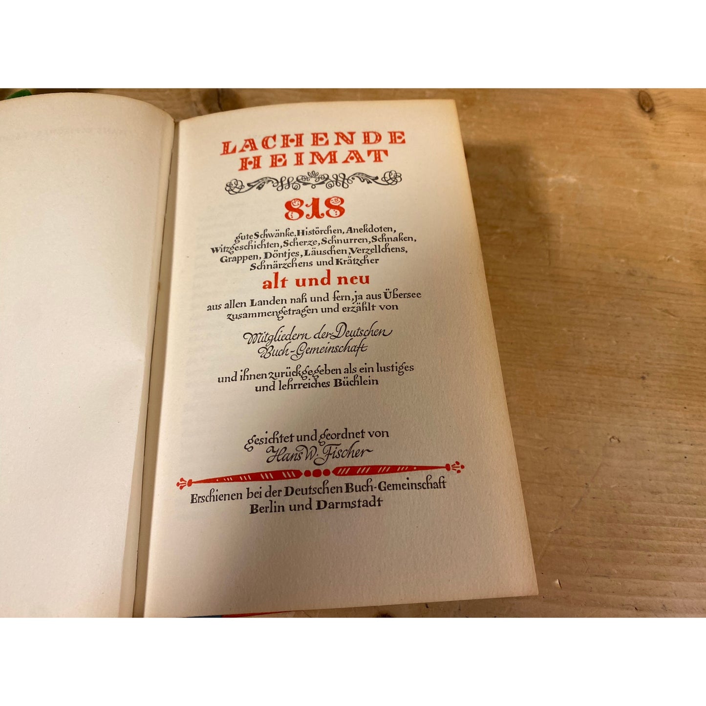 Vintage HC German Book: Lachende Heimat | Hans W. Fischer | 1955 | Laughing Homeland / Joyful Home | Classic German Novel