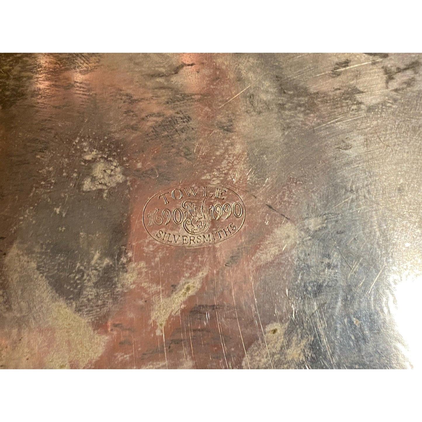 Vintage Scalloped Silverplate Serving Tray with Embossed Eagle Crest | Victorian Decor | Metal Serving Tray | Shabby Chic Kitchen Decor