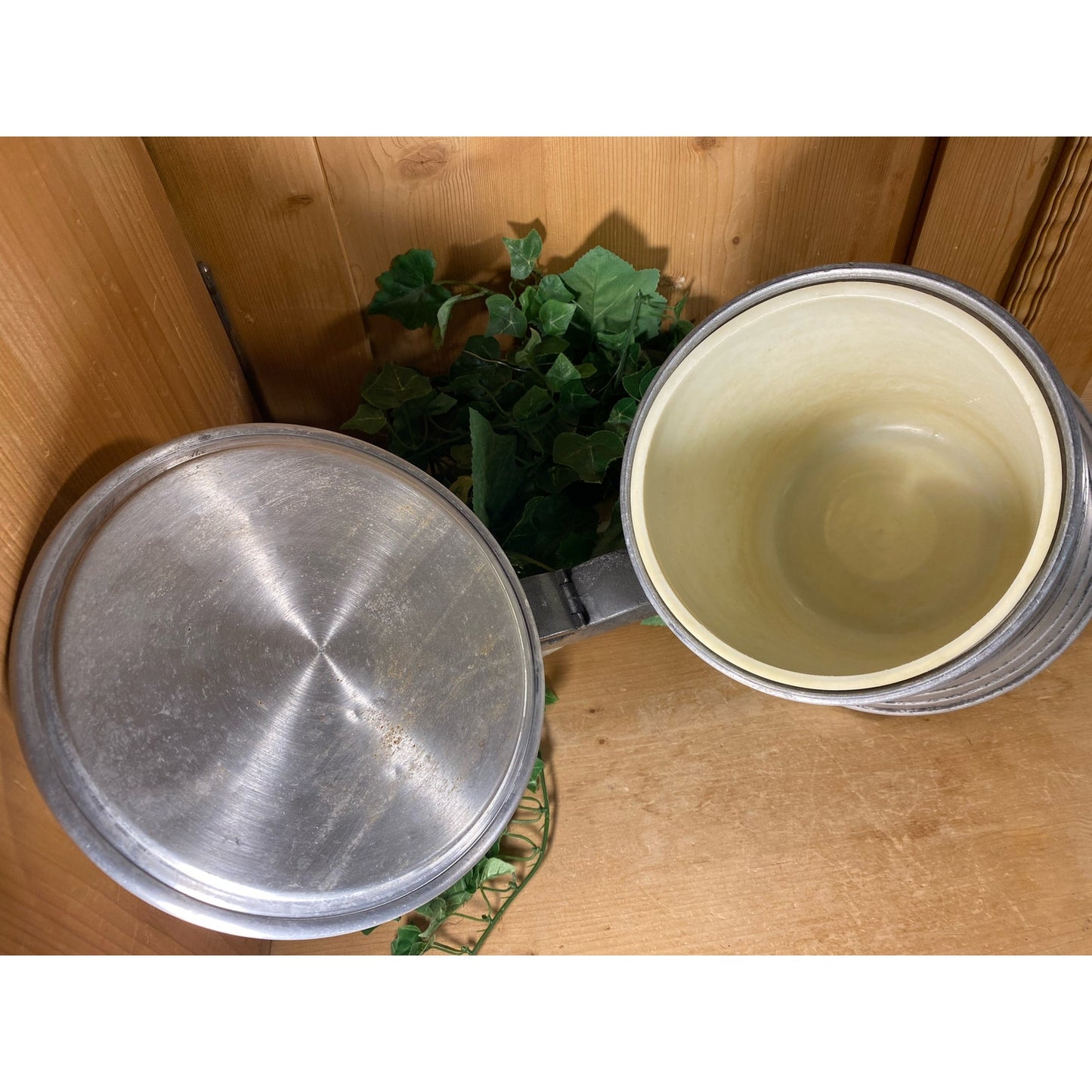 Vintage Pewtertone Tankard | Metal Beer Stein with Cover | Pewter Ice Bucket | Seymour Mann | Academia Shelf Decor | Barware | Home Bar
