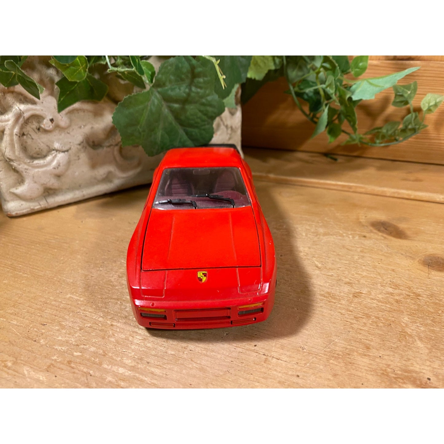 Vintage Toy Car | Red Convertible Porsche 944 Turbo | Majorette | 1:24 Scale Model Car | Collectible Miniature Car