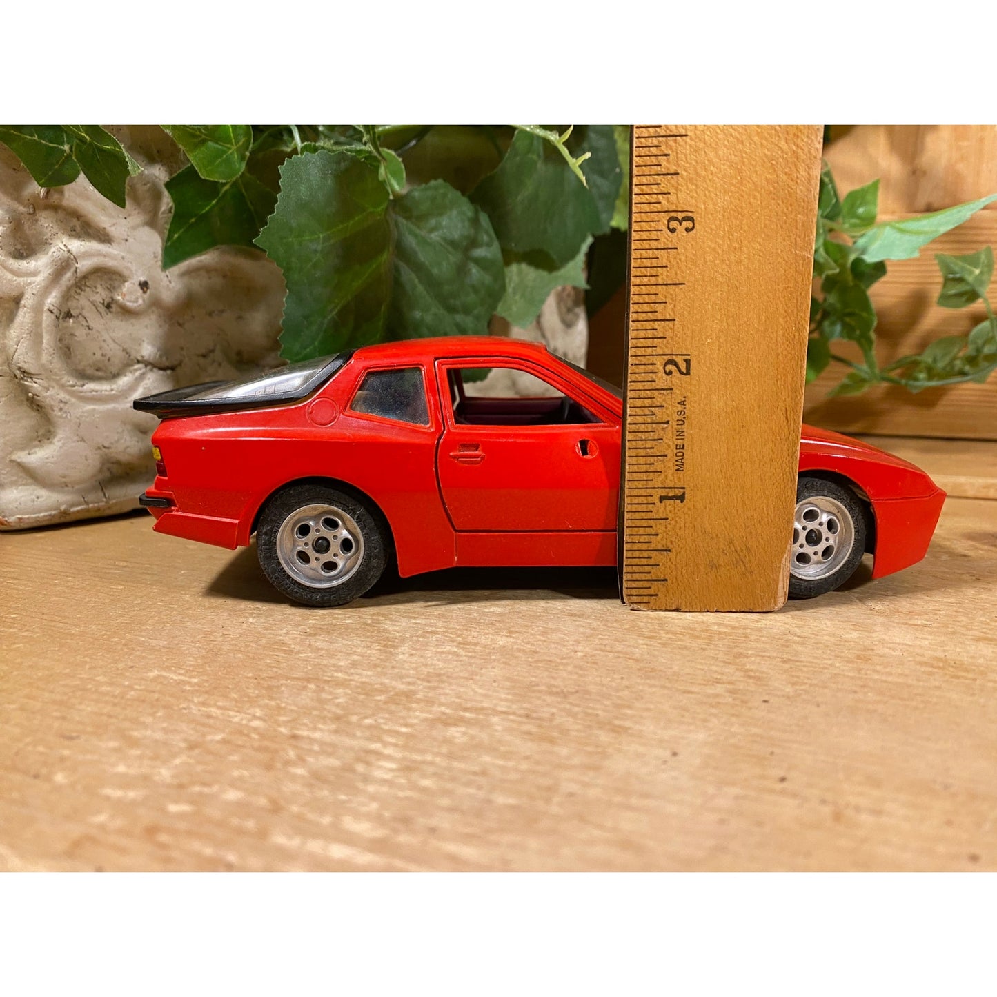 Vintage Toy Car | Red Convertible Porsche 944 Turbo | Majorette | 1:24 Scale Model Car | Collectible Miniature Car