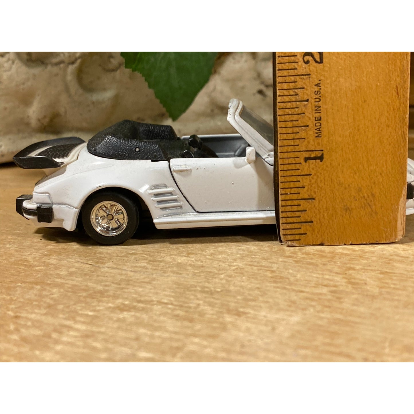 Vintage Toy Car | White Convertible Porsche 911 Turbo Flat Nose Cabriolet | MC Toys | 1:36 Scale Model Car | Collectible Miniature Car