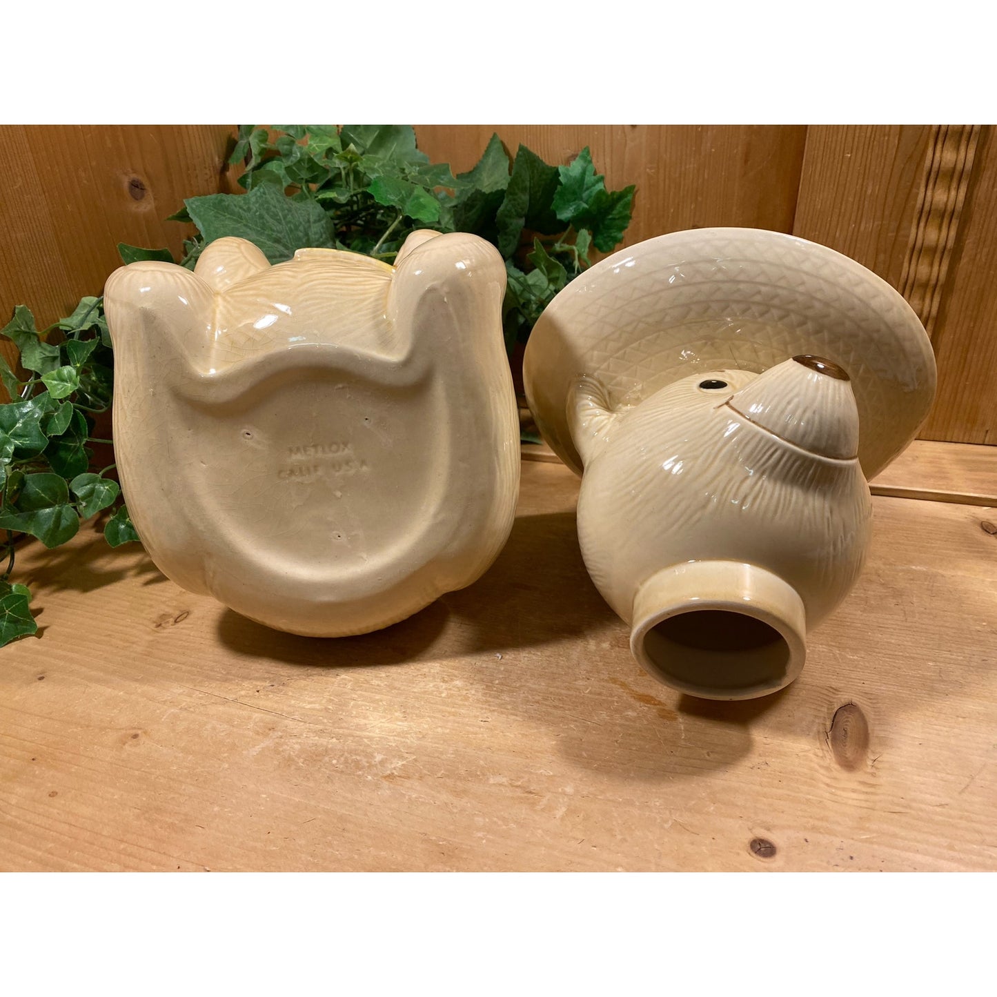 Vintage Poncho the Teddy Bear Cookie Jar | Metlox | Teddy Bear In Sombrero | Poppy Trail | Ceramic Cookie Jar | Cottagecore Kitchen Decor