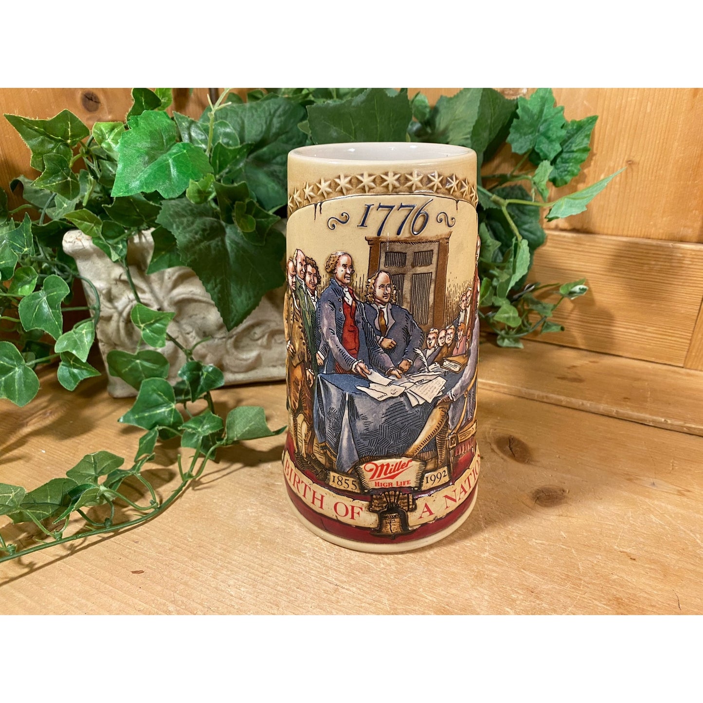 Vintage Ceramic Miller Beer Stein | Birth of A Nation | 35867 | Miller Beer Mug | Clydesdale Horses | Academia Barware | Second In A Series