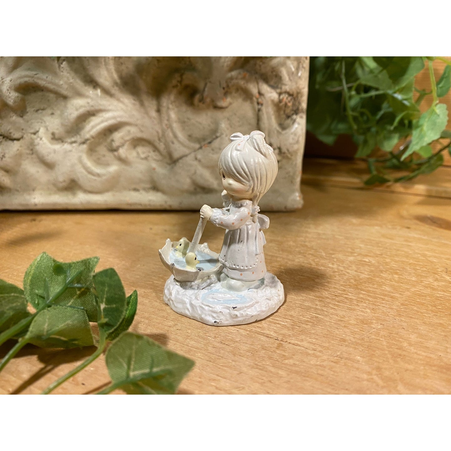 Vintage Precious Moments Figurine | Girl with Ducks In Umbrella | 1992 | 617458 | Retro Decor | Collectible Figurine | Spring Decor | Easter