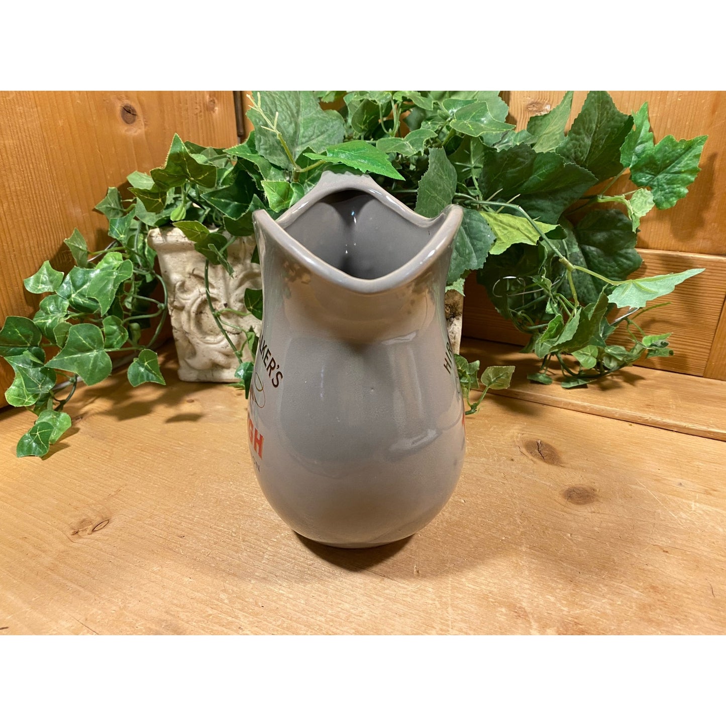 Vintage Hiram Walker Ten High Kentucky Bourbon Pitcher | Gray Ceramic Pitcher | Vintage Advertising | 1960s | Midcentury Barware | Academia
