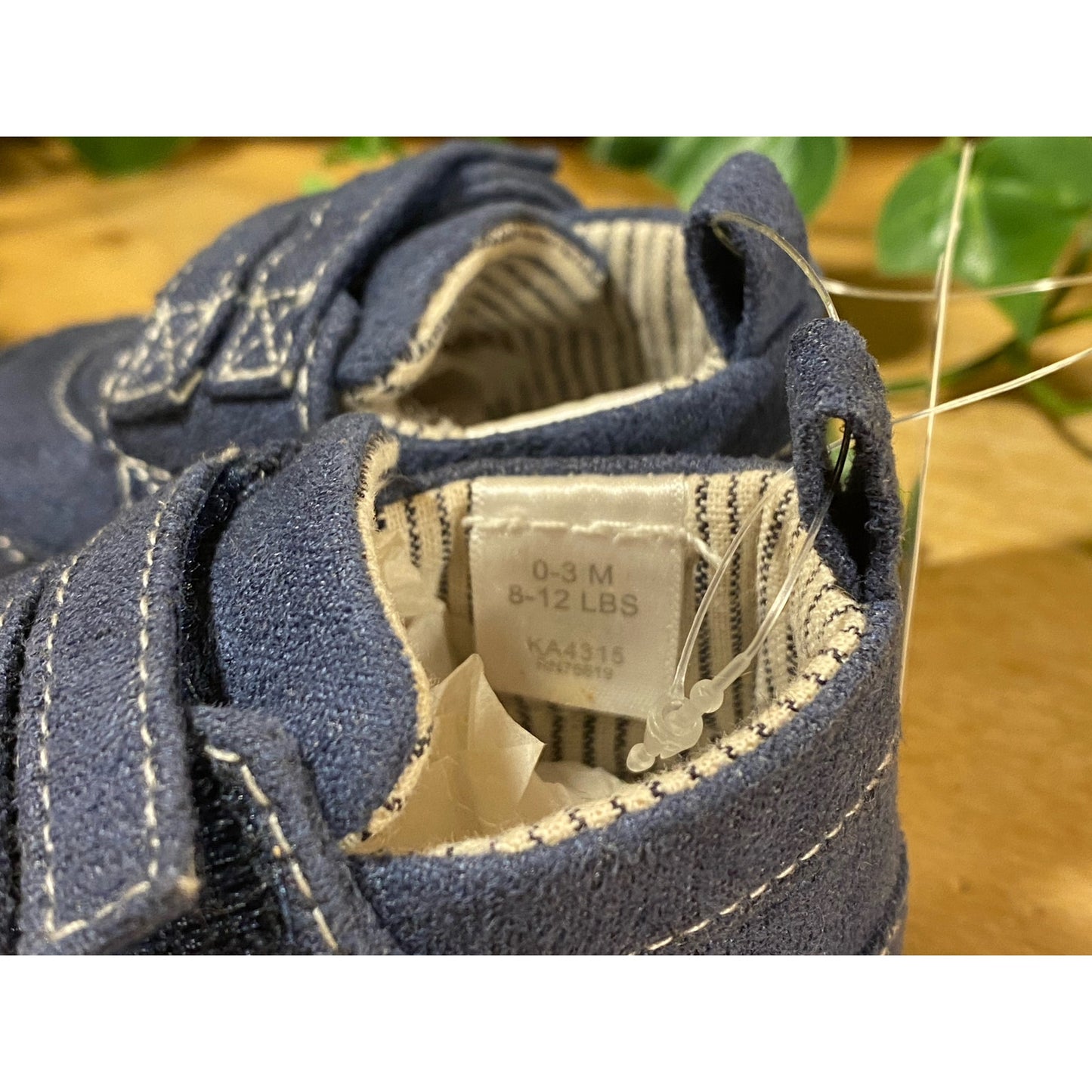 NWT Blue Suede Baby Shoes | Boys 0-3 mo. | FAO Schwarz | New Infant Boy Crib Shoes with Tags | FAO | Blue Slip-On Baby Shoes with Velcro