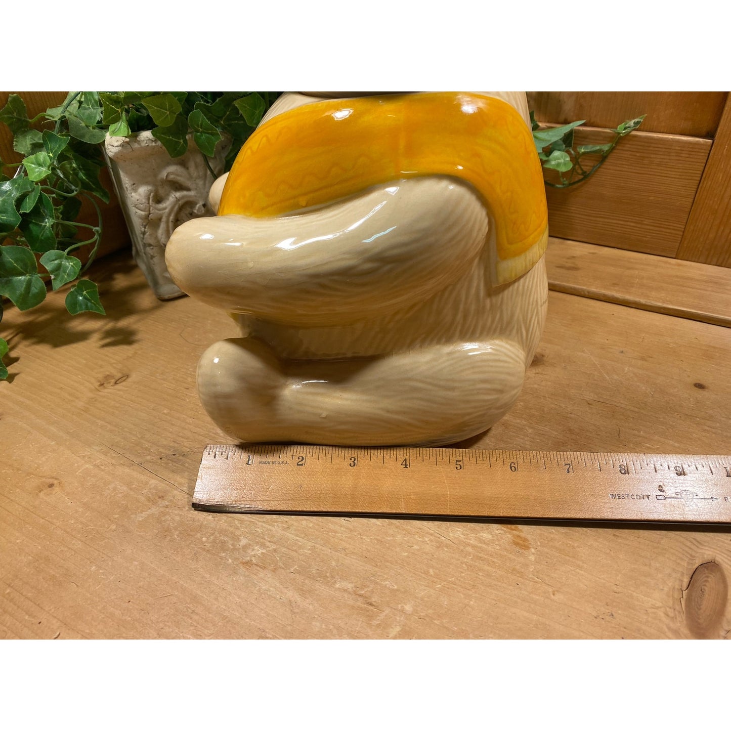 Vintage Poncho the Teddy Bear Cookie Jar | Metlox | Teddy Bear In Sombrero | Poppy Trail | Ceramic Cookie Jar | Cottagecore Kitchen Decor