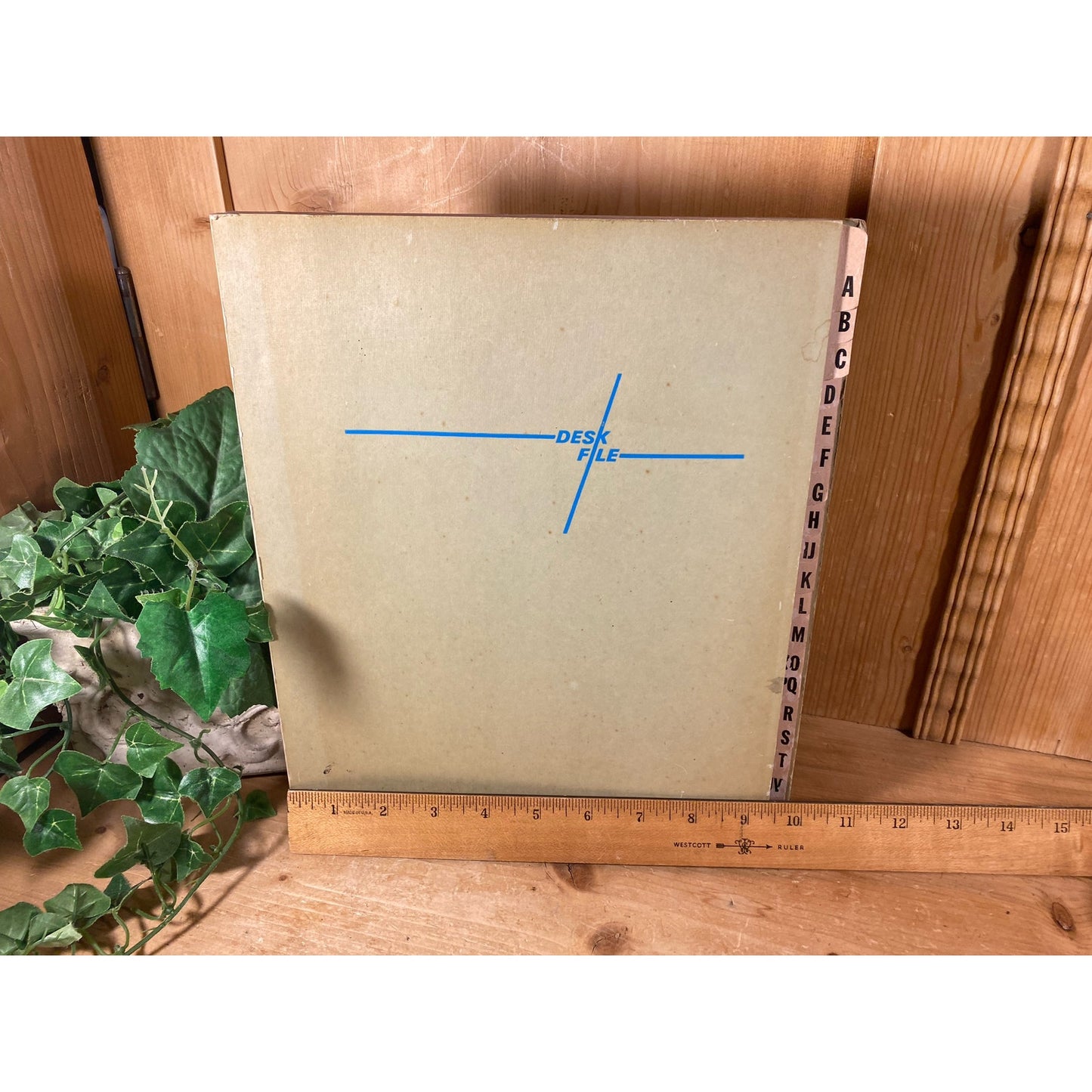 Vintage Green A-Z File Sorter | 8.5 x 11 Retro File Organizer | Midcentury Modern Office Decor | Midcentury File Cabinet Organizer