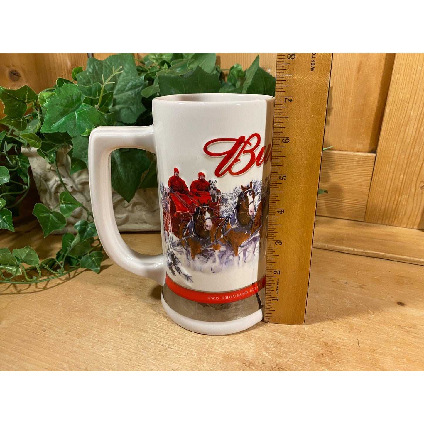 Vintage Ceramic Budweiser Stein | 2011 | Budweiser Clydesdale Horses | Strength, Power, Beauty | Brax Beer Stein | Brax | Retro Barware