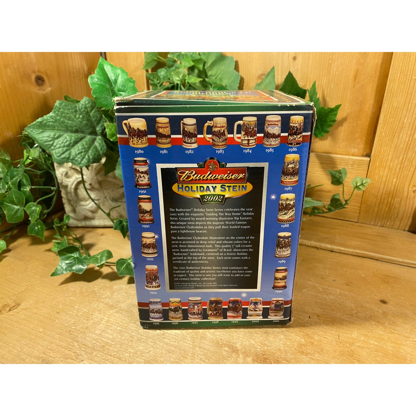 Vintage Ceramic Budweiser Stein In Original Box | 2002 | Budweiser Clydesdale Horses | Guiding the Way Home | Beer Stein | Retro Barware