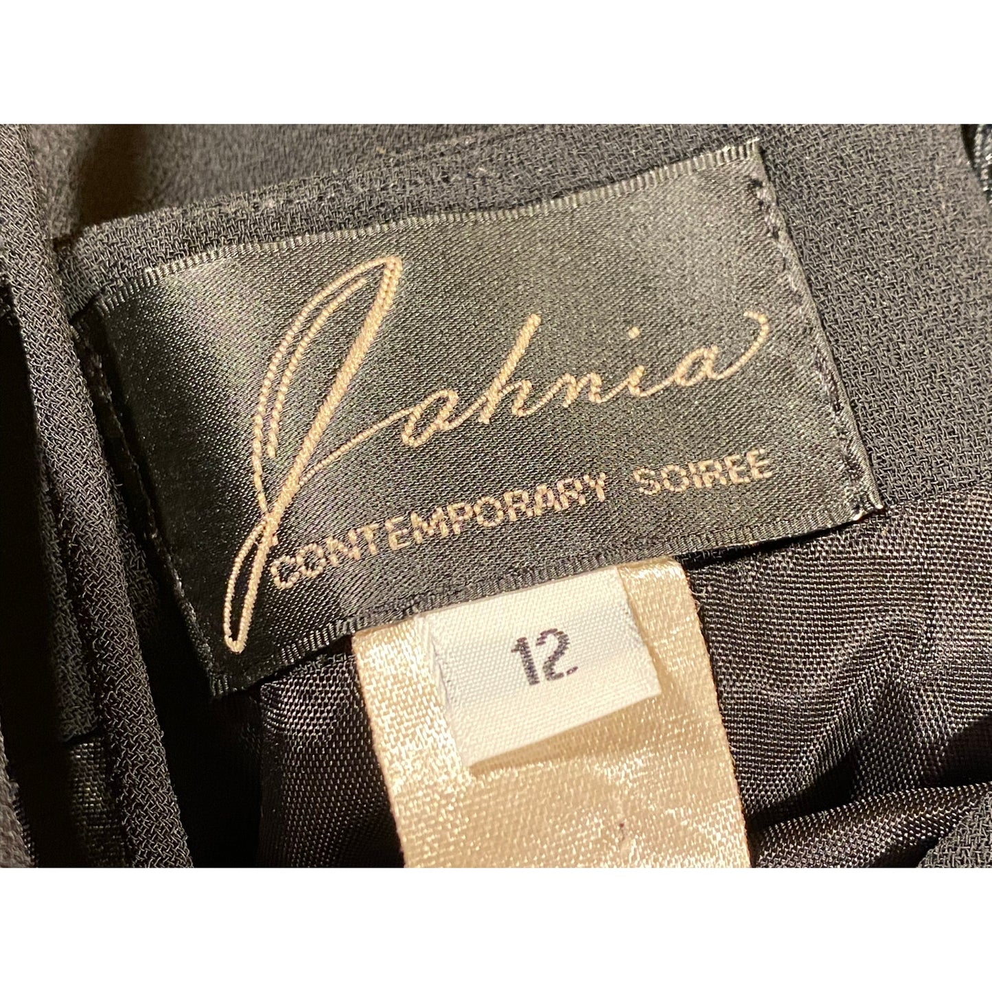 Vintage Strappy Black Cocktail Dress | Jahnia Contemporary Soiree | Womens 12 | Retro Little Black Dress | Prom | Slinky Black Fitted Dress