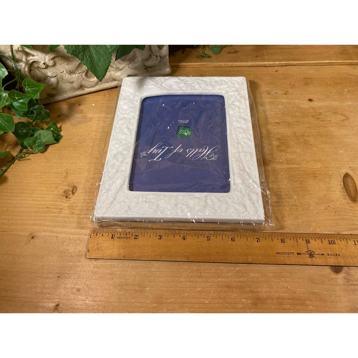 Vintage Textured White Photo Frame - New In Box | 5x7 | Russ - Halls of Ivy | New Old Stock | Wedding Gift | Graduation Gift | Christmas Gift
