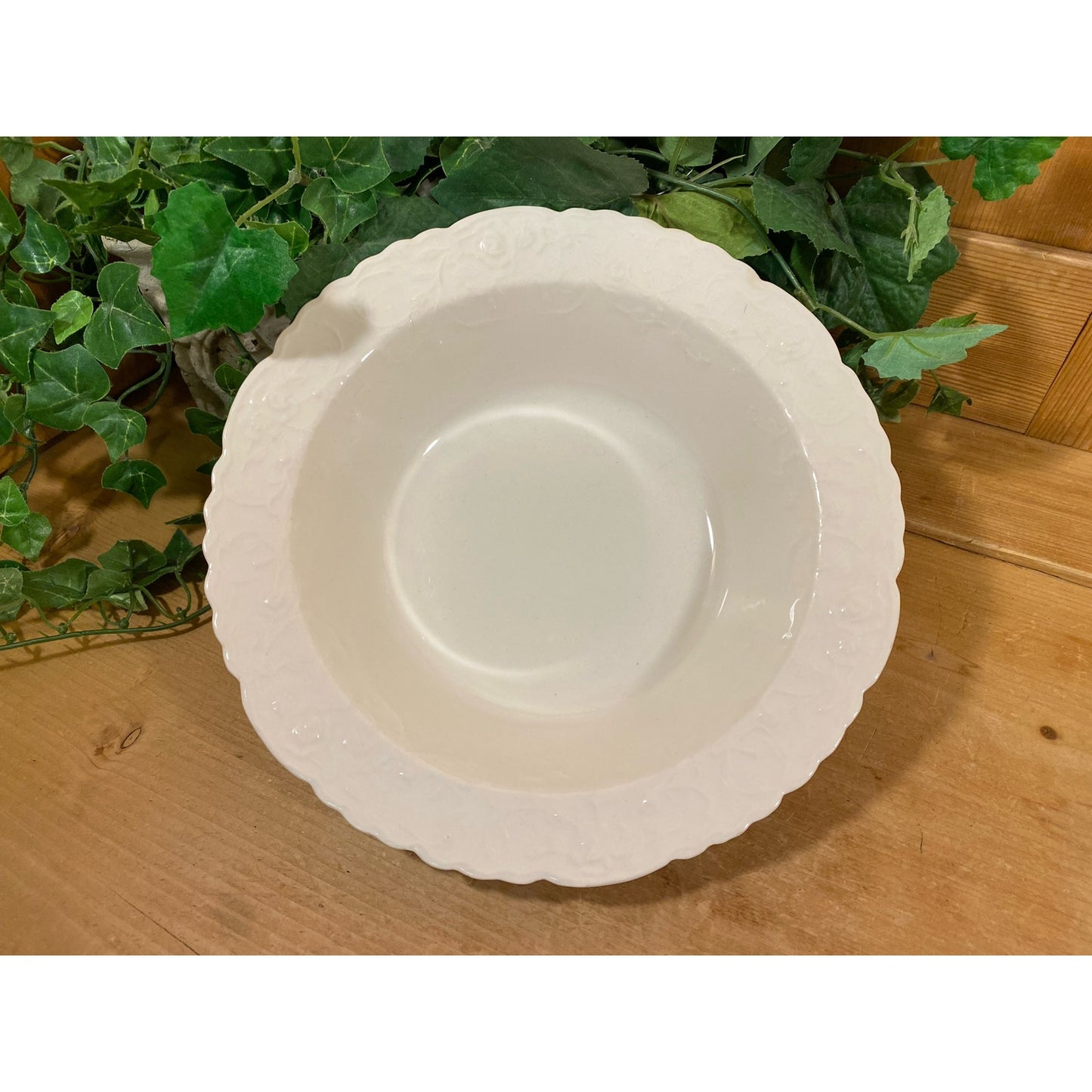 Vintage Steubenville Pottery Bowl | Rosepoint | Scalloped White Pottery Bowl | Shabby Chic Kitchen | Cottagecore Table Decor | Victorian