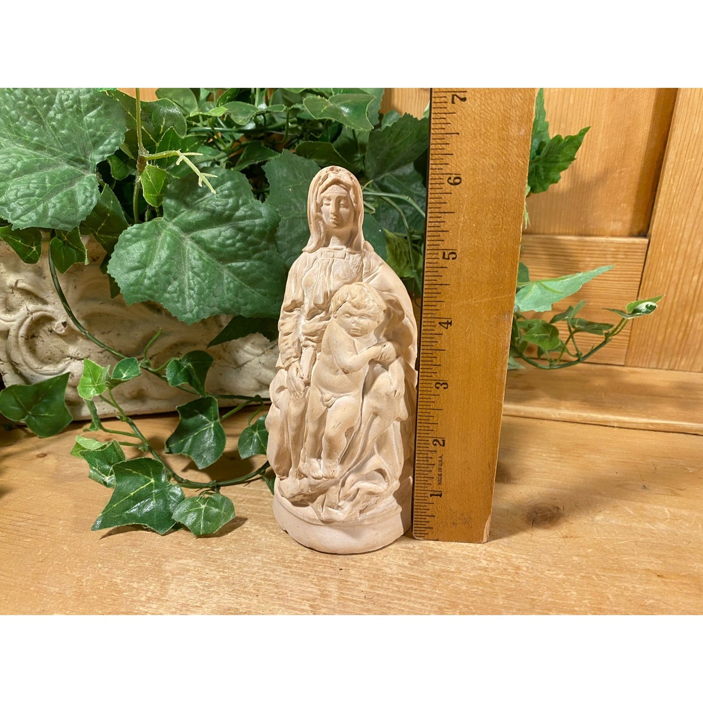 Vintage Statue of the Virgin Mary and Baby Jesus | Madonna | Catholic | Christian Statue | Classic Mother Mary and Infant Jesus Child