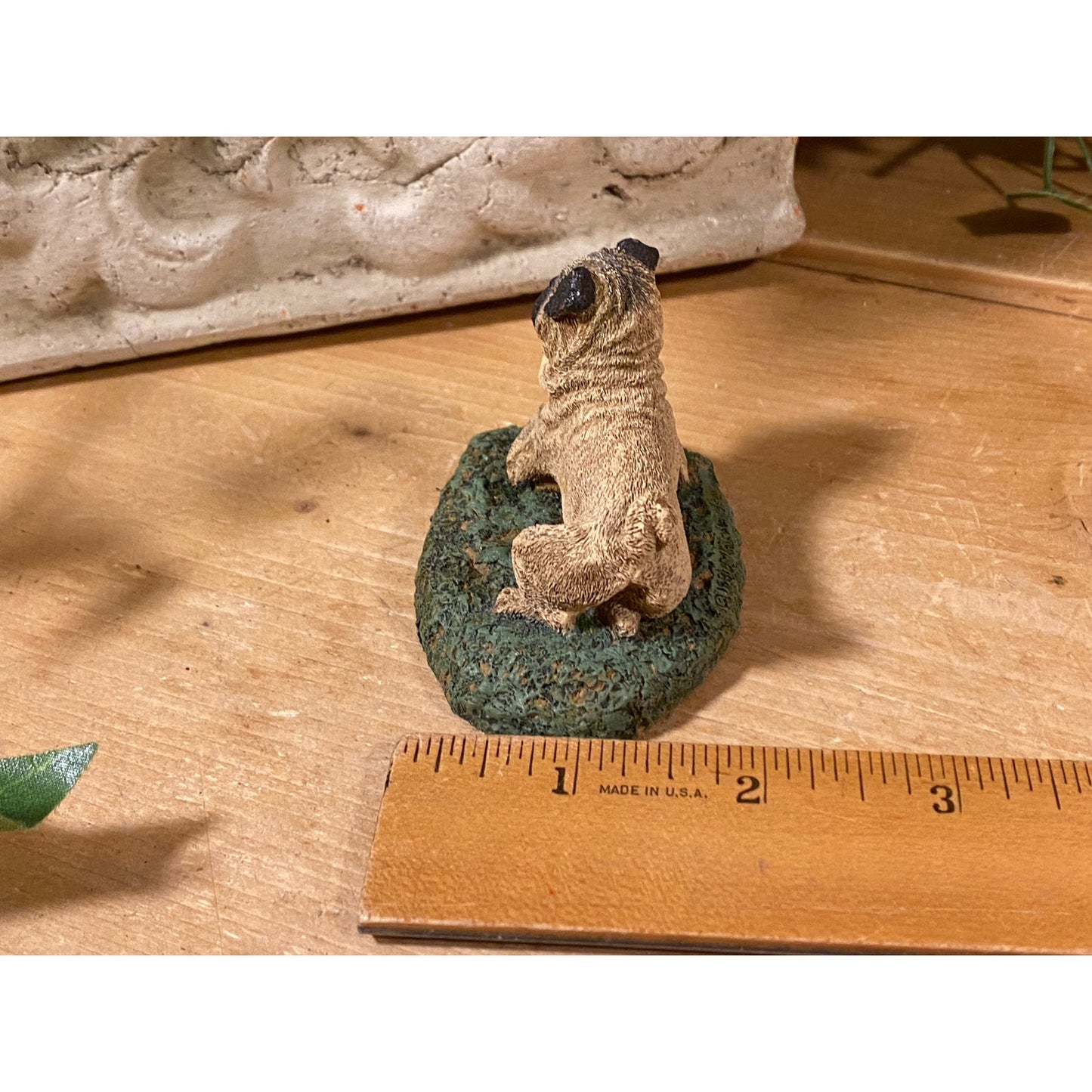 Vintage Cold Bronze Cast "Pug" Dog Figurine | Kennel Collection | Marsha A. Richardson | Cottagecore | Handcrafted In Boone, NC | Dog Figure