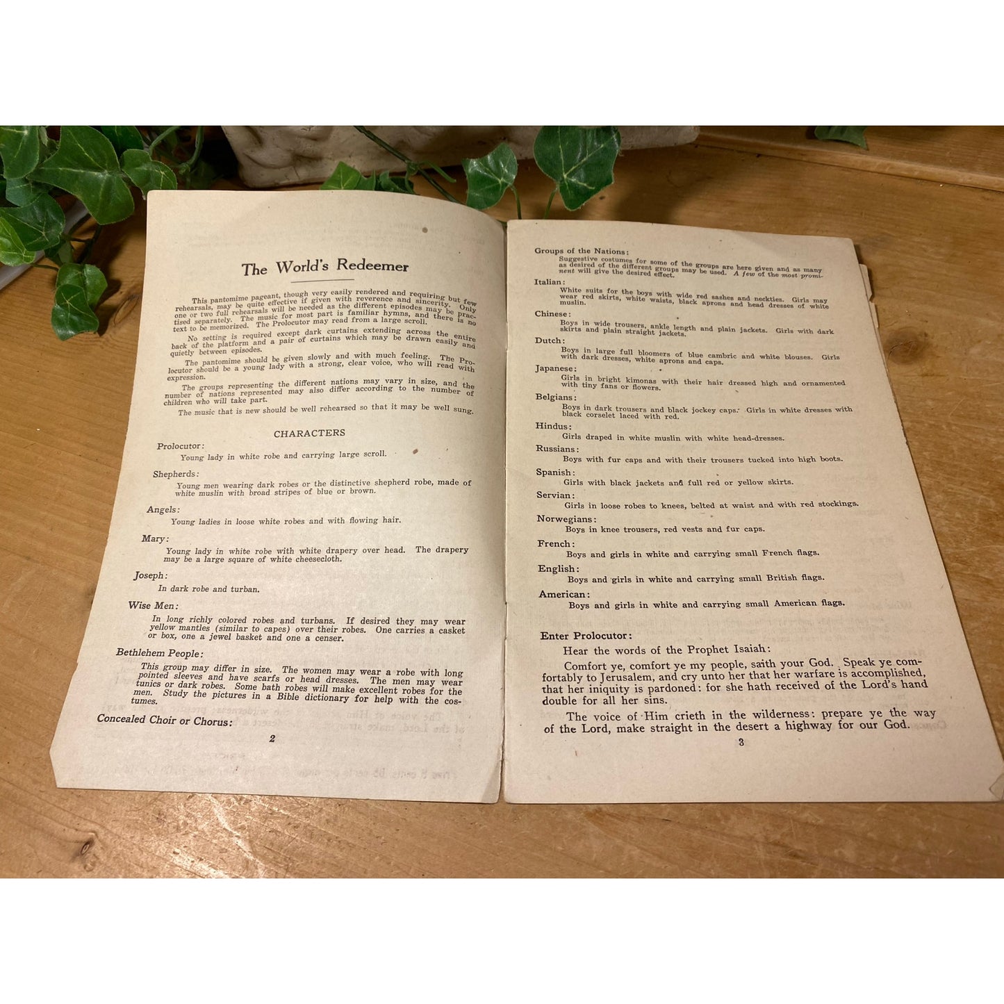 Vintage 1925 Christmas Pageant Sheet Music | The World's Redeemer | A Pantomime Pageant of Drama and Music | Fillmore Music House | Ohio