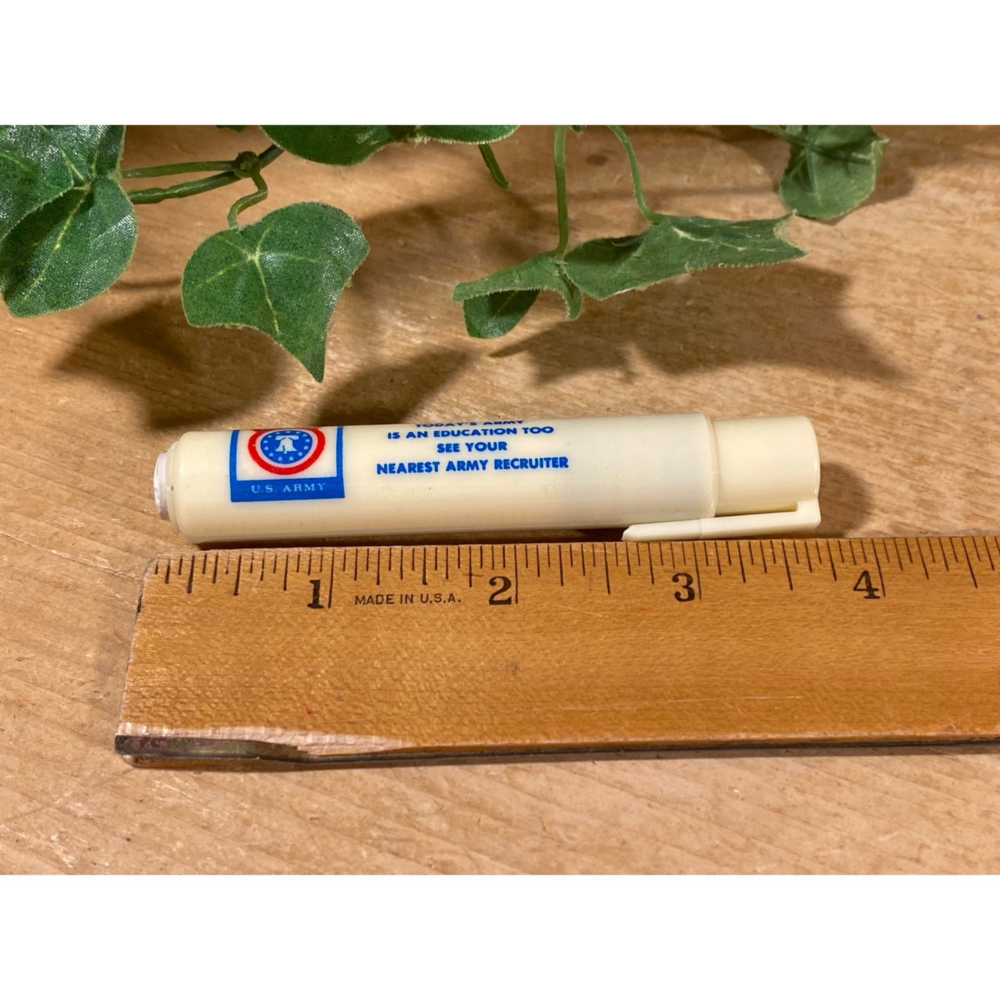 Vintage Army Plastic Chalk Holder | Army Recruiting Gift | Army Slogan "Be All That You Can Be" | Retro Chalk Holder | Military Collectible