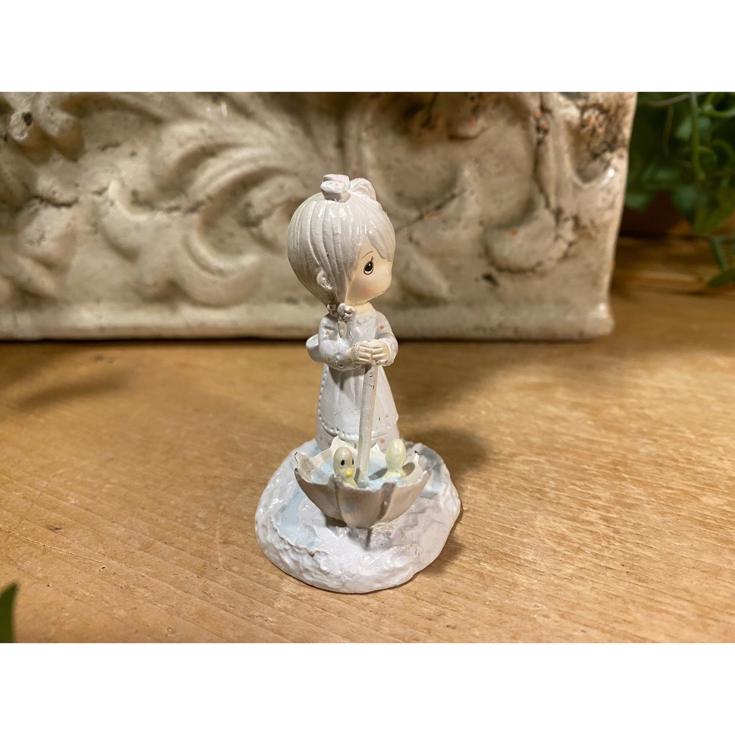 Vintage Precious Moments Figurine | Girl with Ducks In Umbrella | 1992 | 617458 | Retro Decor | Collectible Figurine | Spring Decor | Easter