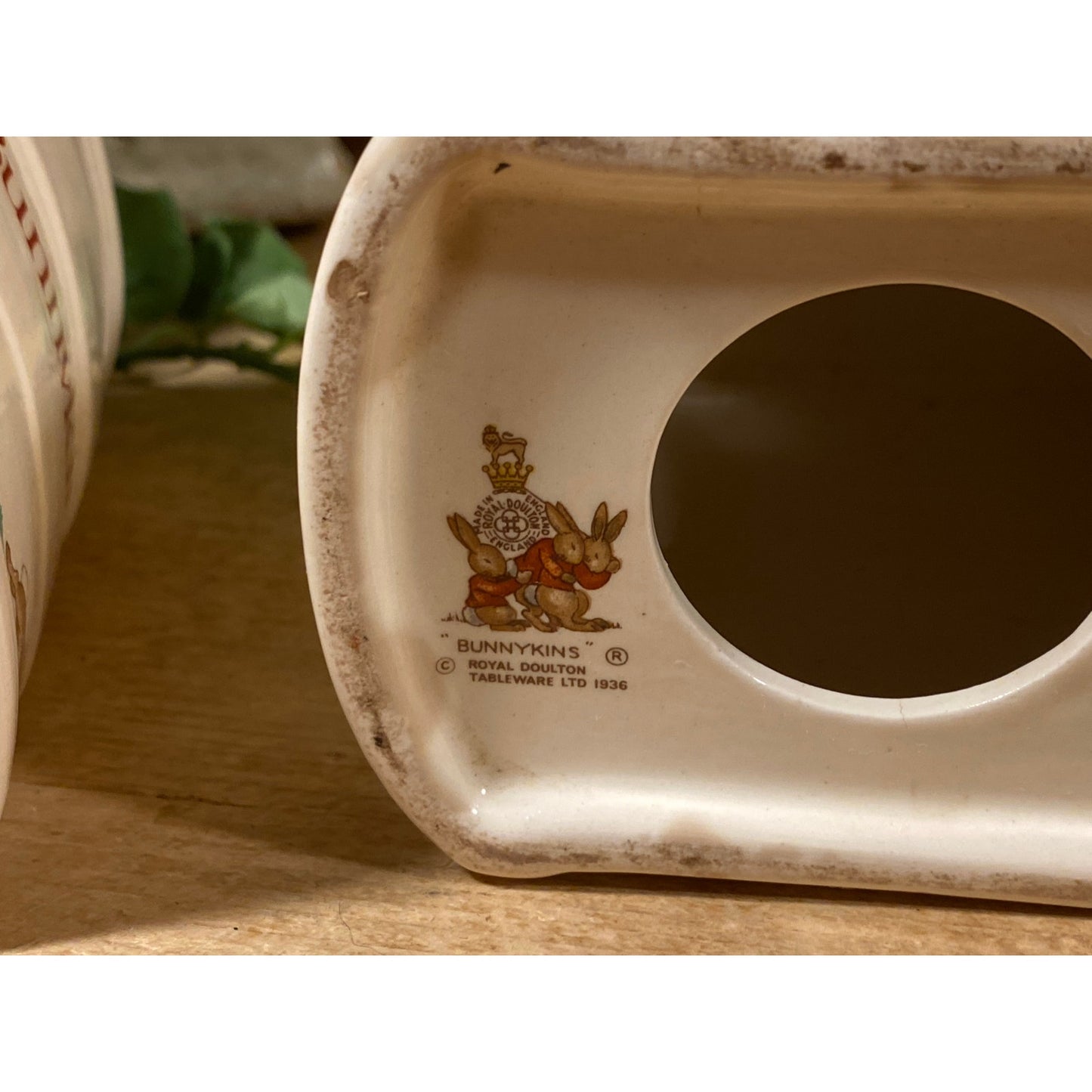 Vintage Royal Doulton Bunnykins Porcelain Book Coin Banks - Set of 2 | Peter Rabbit | Mama In Bonnet | England | Cottagecore | Nursery Decor