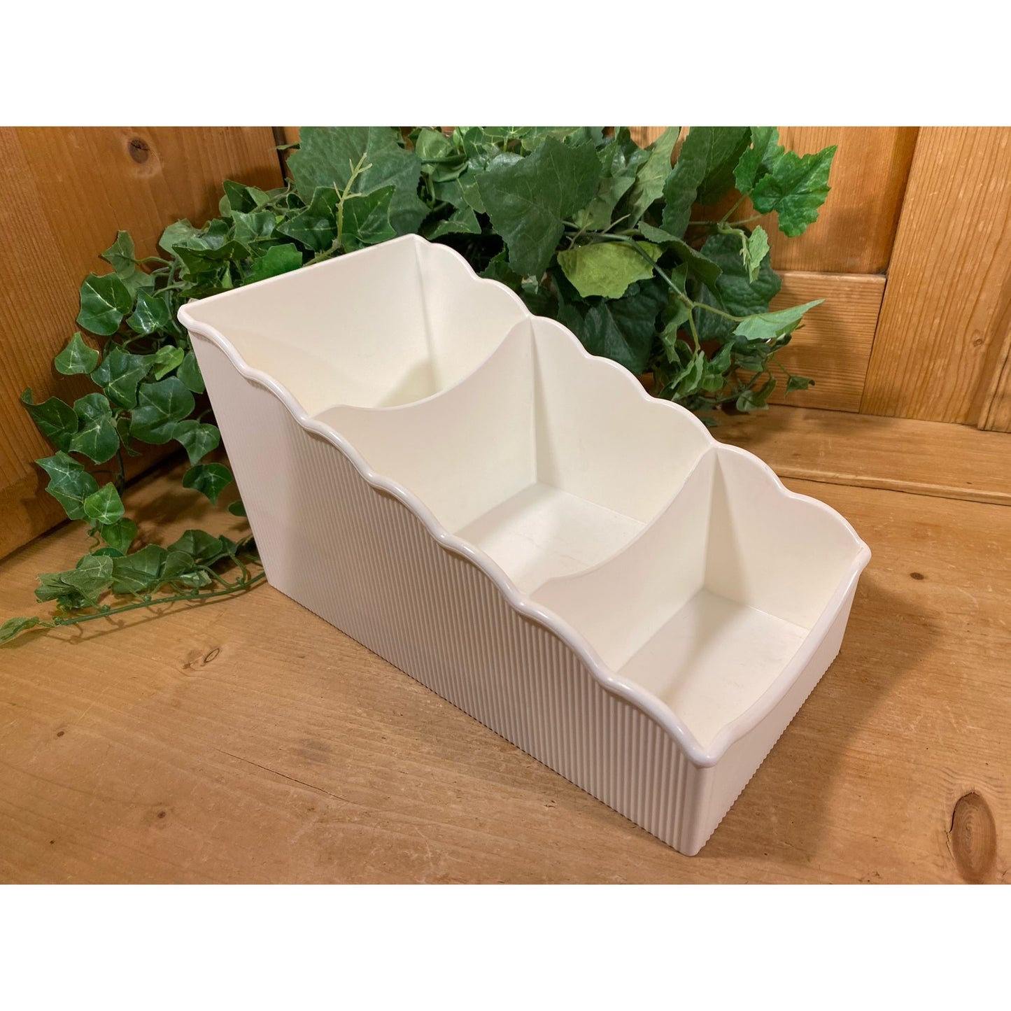 Vintage White Tupperware 3-Tier Spice Holder | Plastic Spice Organizer Shelf | Midcentury Modern | 1970s Kitchen | Tupperware Spice Rack