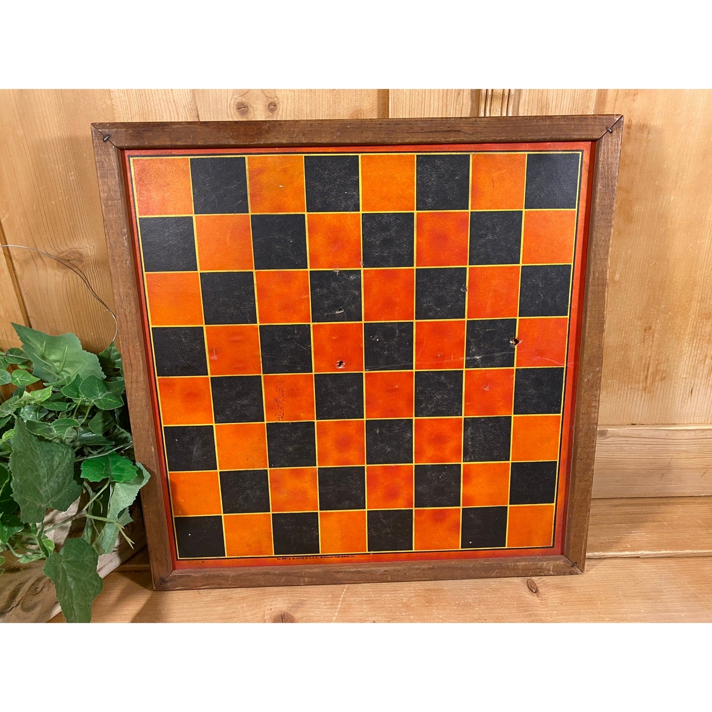 Vintage Chinese Checkers + Checkers Board with Wood Frame | Whitman | 1939 | Reversible Game Board | Classic Marble Boardgame | Game Night