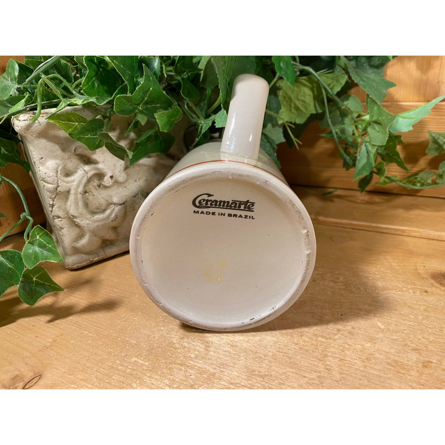 Vintage Ceramic Olympia Beer Stein | Good Luck Horseshoe | Tumwater | White Beer Mug with Pewter Lid | Ceramarte Beer Stein | Retro Barware