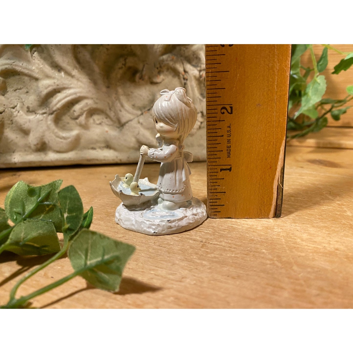 Vintage Precious Moments Figurine | Girl with Ducks In Umbrella | 1992 | 617458 | Retro Decor | Collectible Figurine | Spring Decor | Easter