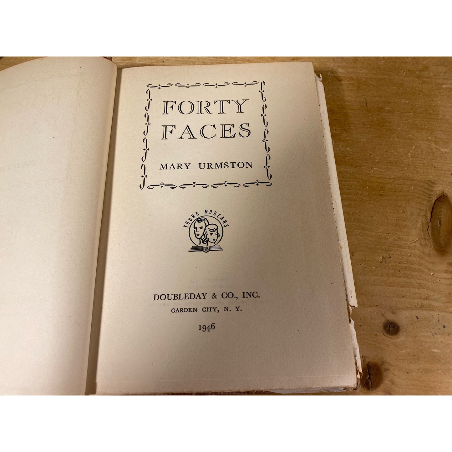 Vintage Book: Forty Faces | 1940 | Mary Urmston | Doubleday & Co. | Vintage Hardcover Book