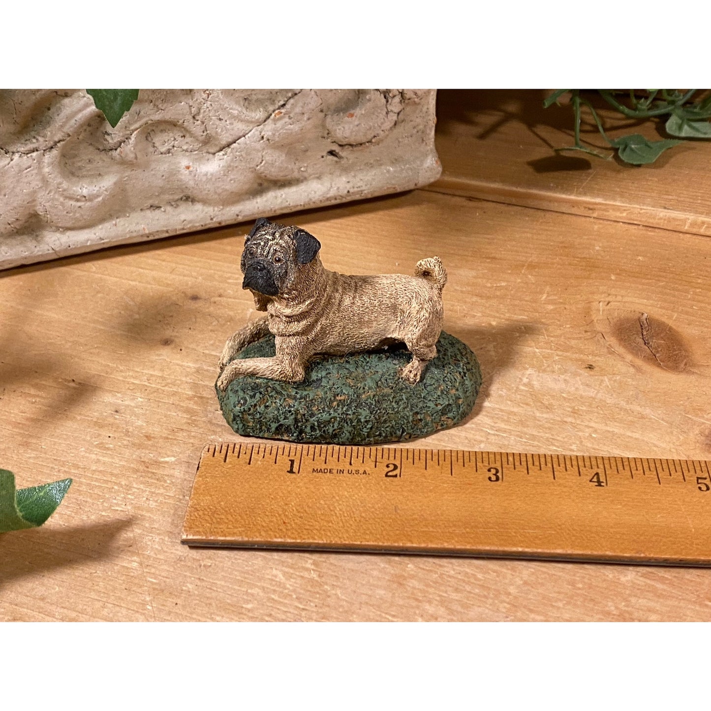 Vintage Cold Bronze Cast "Pug" Dog Figurine | Kennel Collection | Marsha A. Richardson | Cottagecore | Handcrafted In Boone, NC | Dog Figure