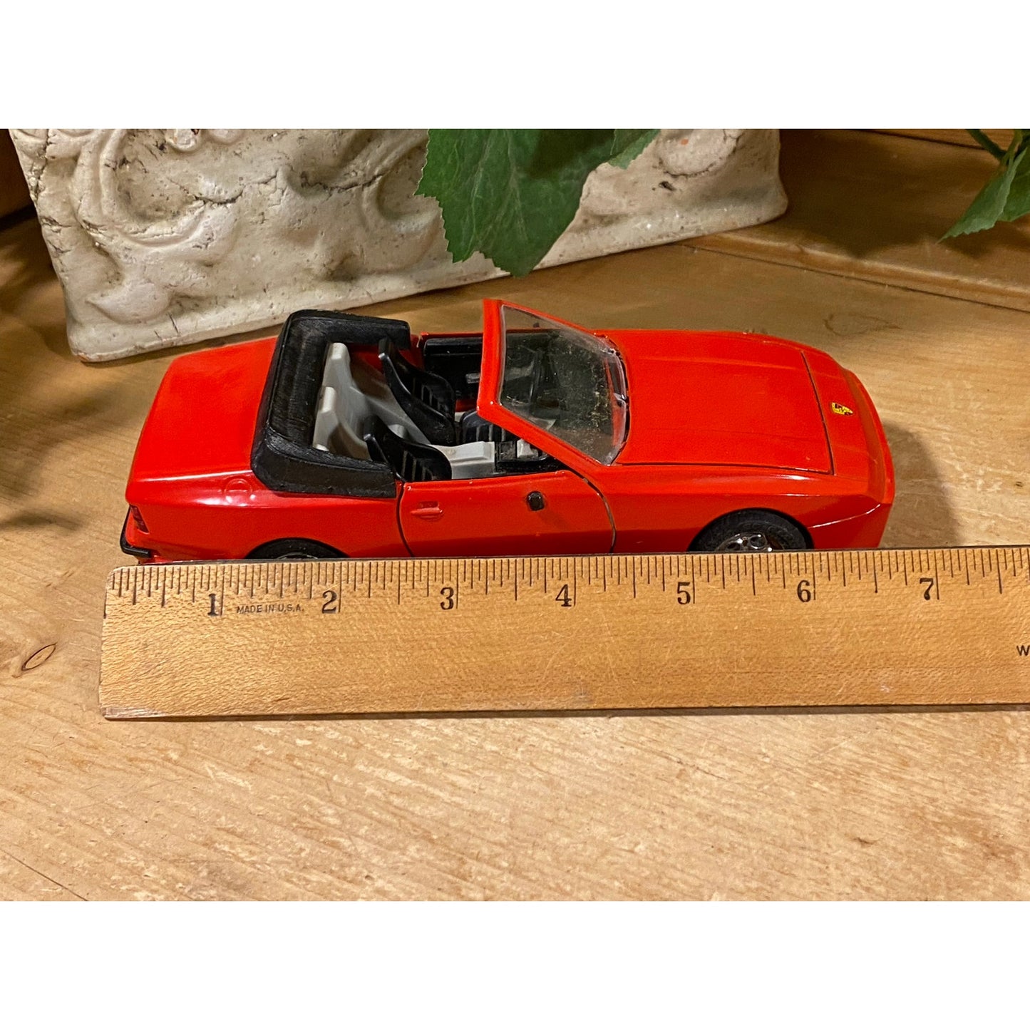 Vintage Toy Car | Red Convertible Porsche 944 Turbo | Majorette | 1:24 Scale Model Car | Collectible Miniature Car