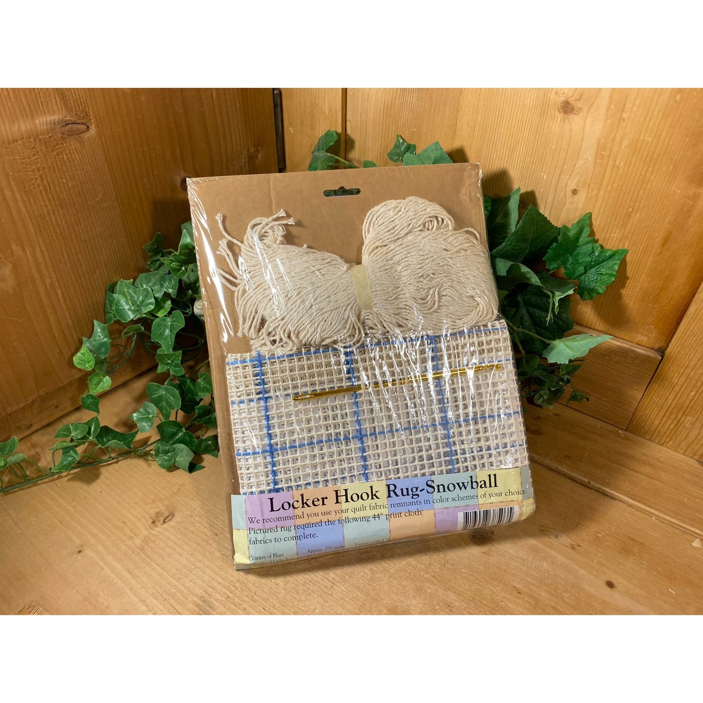 Vintage Locker Hook Rug Kit - Complete, In Package | Snowball Rug | Quilt Mates | Vintage Latch Hook Kit with Supplies | Retro Craft Kit