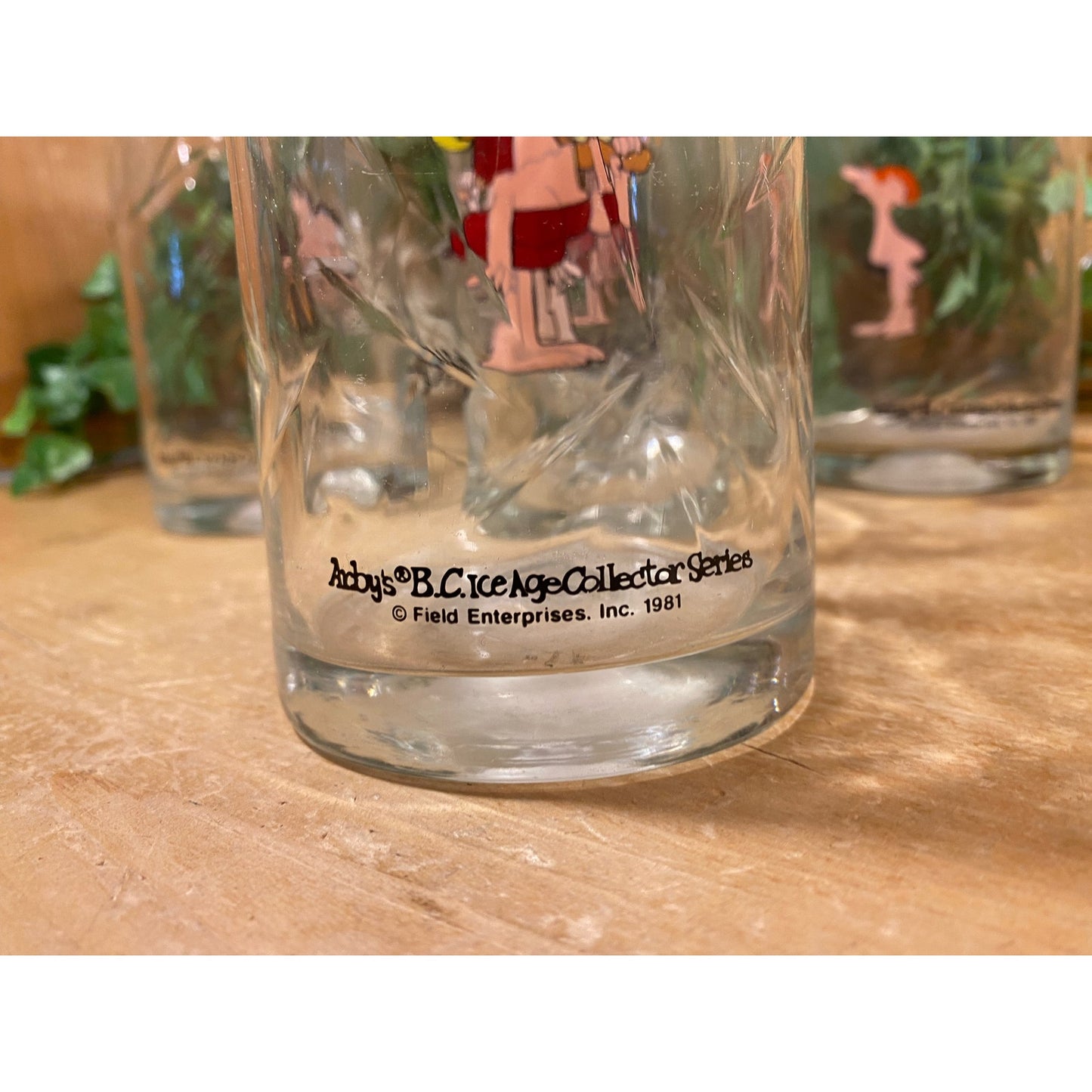 Vintage Arby's BC Ice Age Collector Series Glasses - Set of 8 | 1981 | BC Comics Tumbler Glasses | Caveman | Retro Arby's Restaurant Glasses