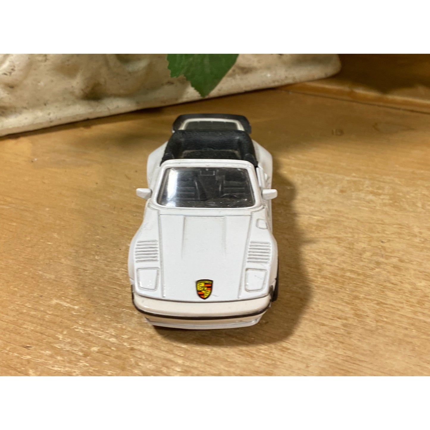 Vintage Toy Car | White Convertible Porsche 911 Turbo Flat Nose Cabriolet | MC Toys | 1:36 Scale Model Car | Collectible Miniature Car