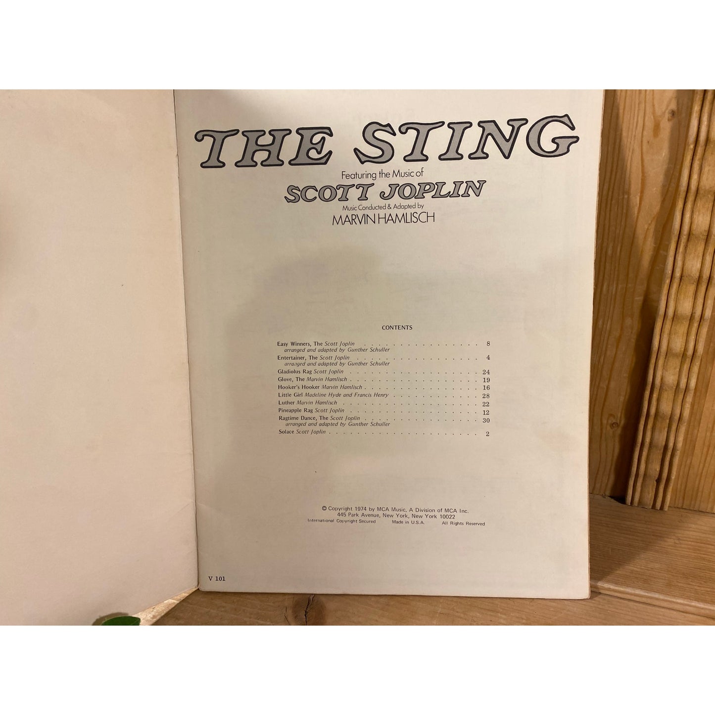 Vintage "The Sting" Movie Soundtrack Music Book | Scott Joplin | Ragtime Music | Classic Movie Memorabilia | Paul Newman, Robert Redford