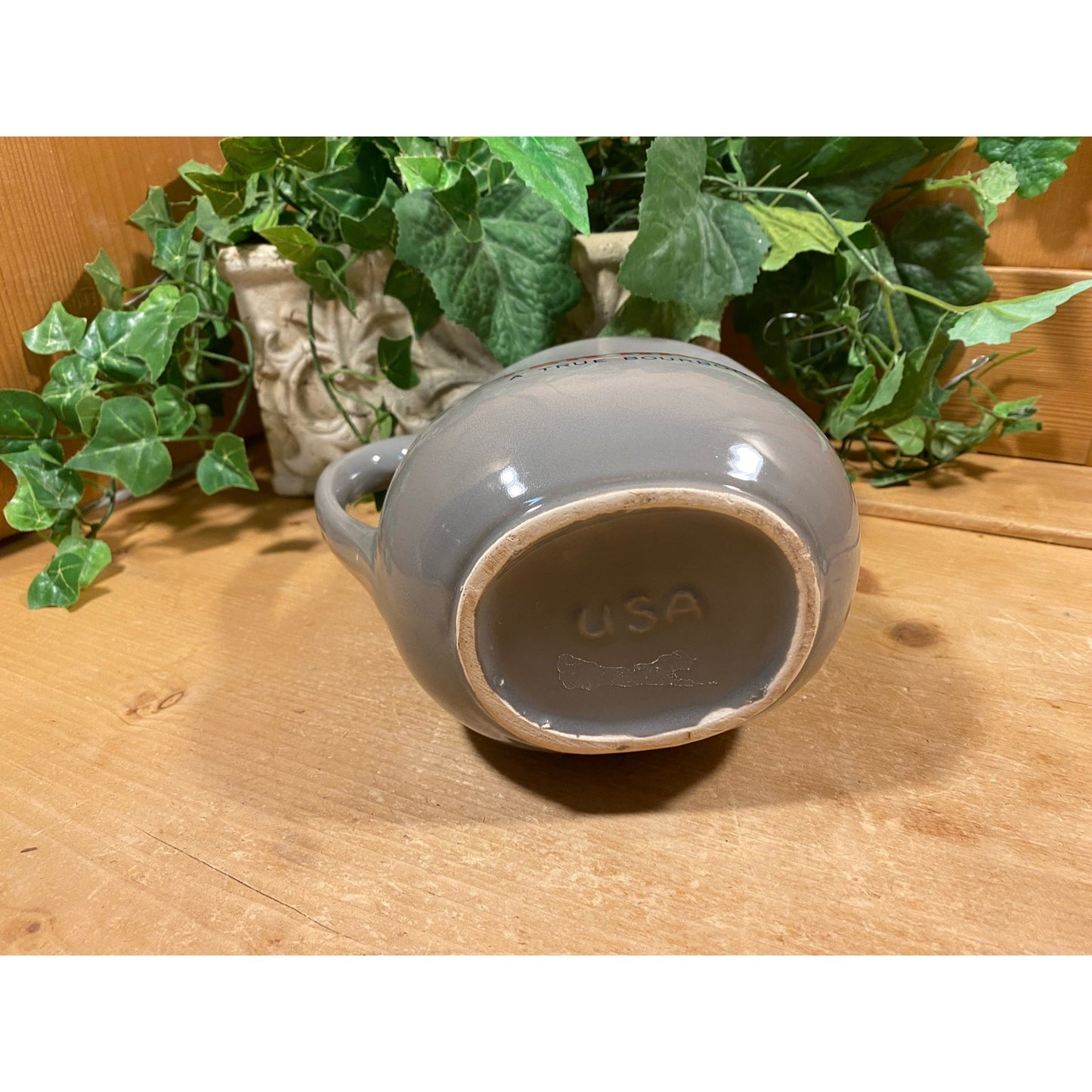 Vintage Hiram Walker Ten High Kentucky Bourbon Pitcher | Gray Ceramic Pitcher | Vintage Advertising | 1960s | Midcentury Barware | Academia