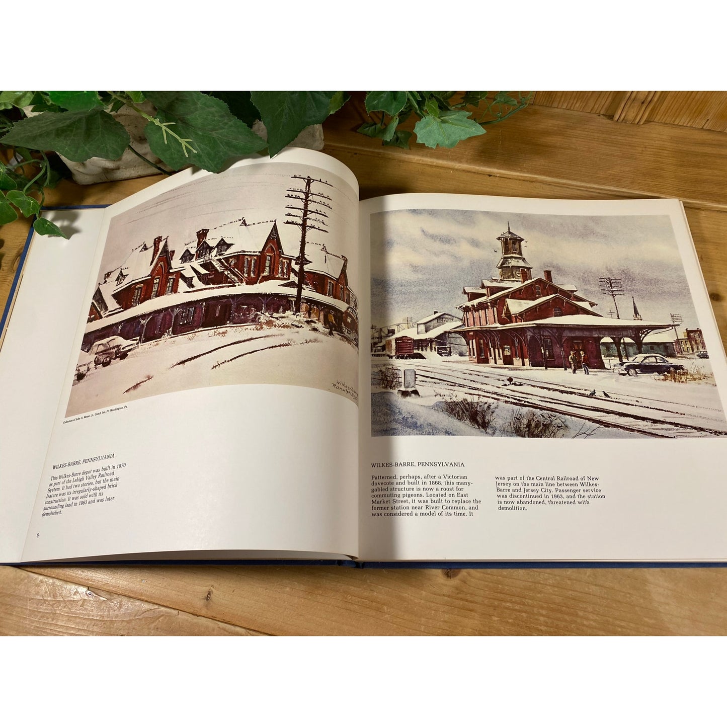 Vintage Art Book: The Vanishing Depot | 1973 | Written and Illustrated by Ranulph Bye | Paintings of Old Train Depots | Blue Hardcover