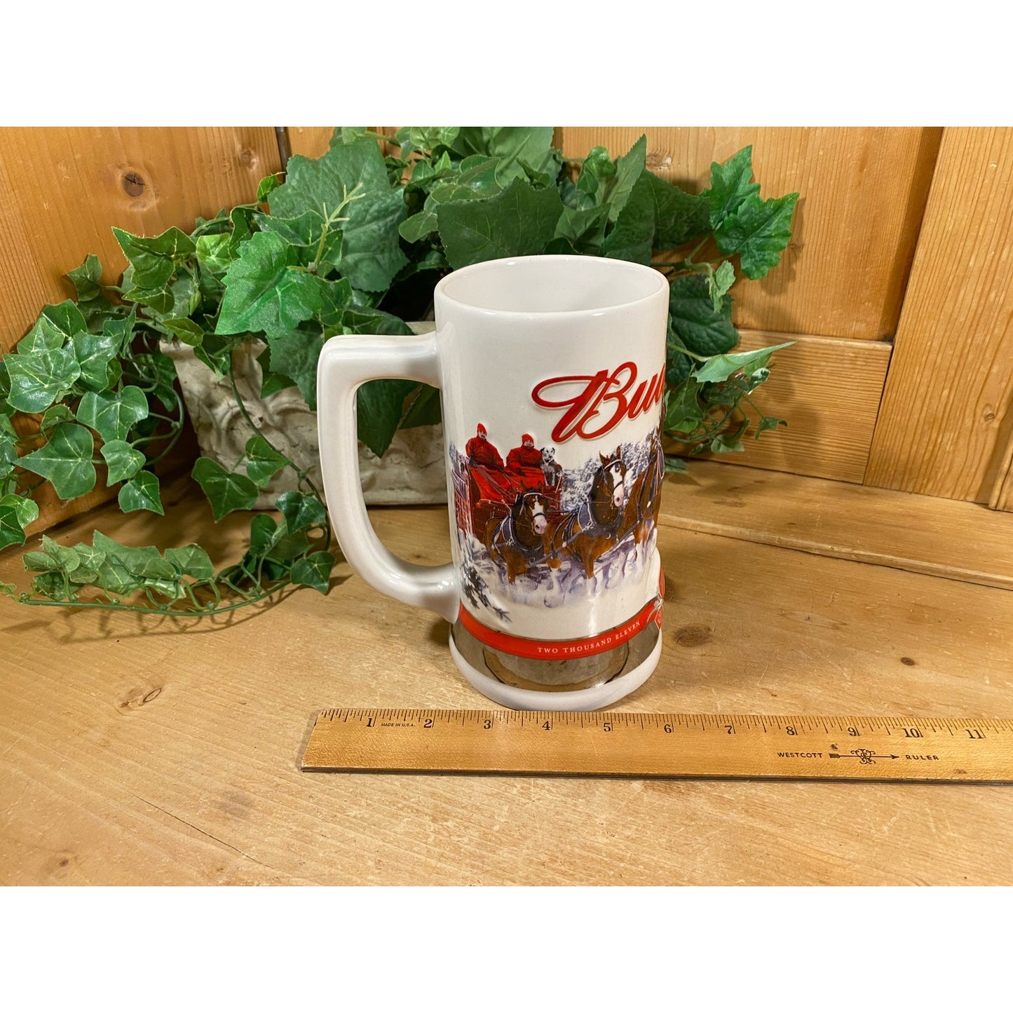 Vintage Ceramic Budweiser Stein | 2011 | Budweiser Clydesdale Horses | Strength, Power, Beauty | Brax Beer Stein | Brax | Retro Barware