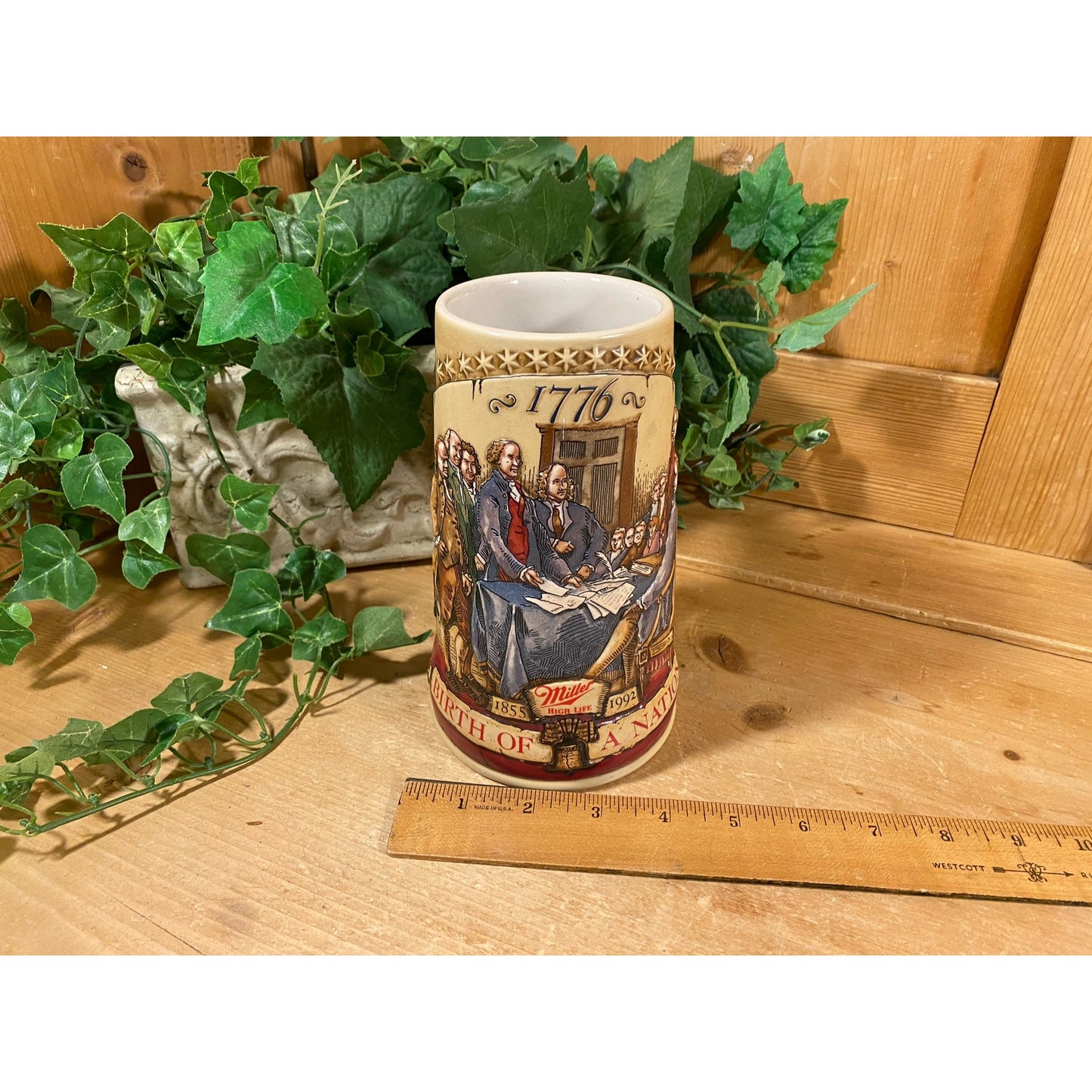 Vintage Ceramic Miller Beer Stein | Birth of A Nation | 35867 | Miller Beer Mug | Clydesdale Horses | Academia Barware | Second In A Series