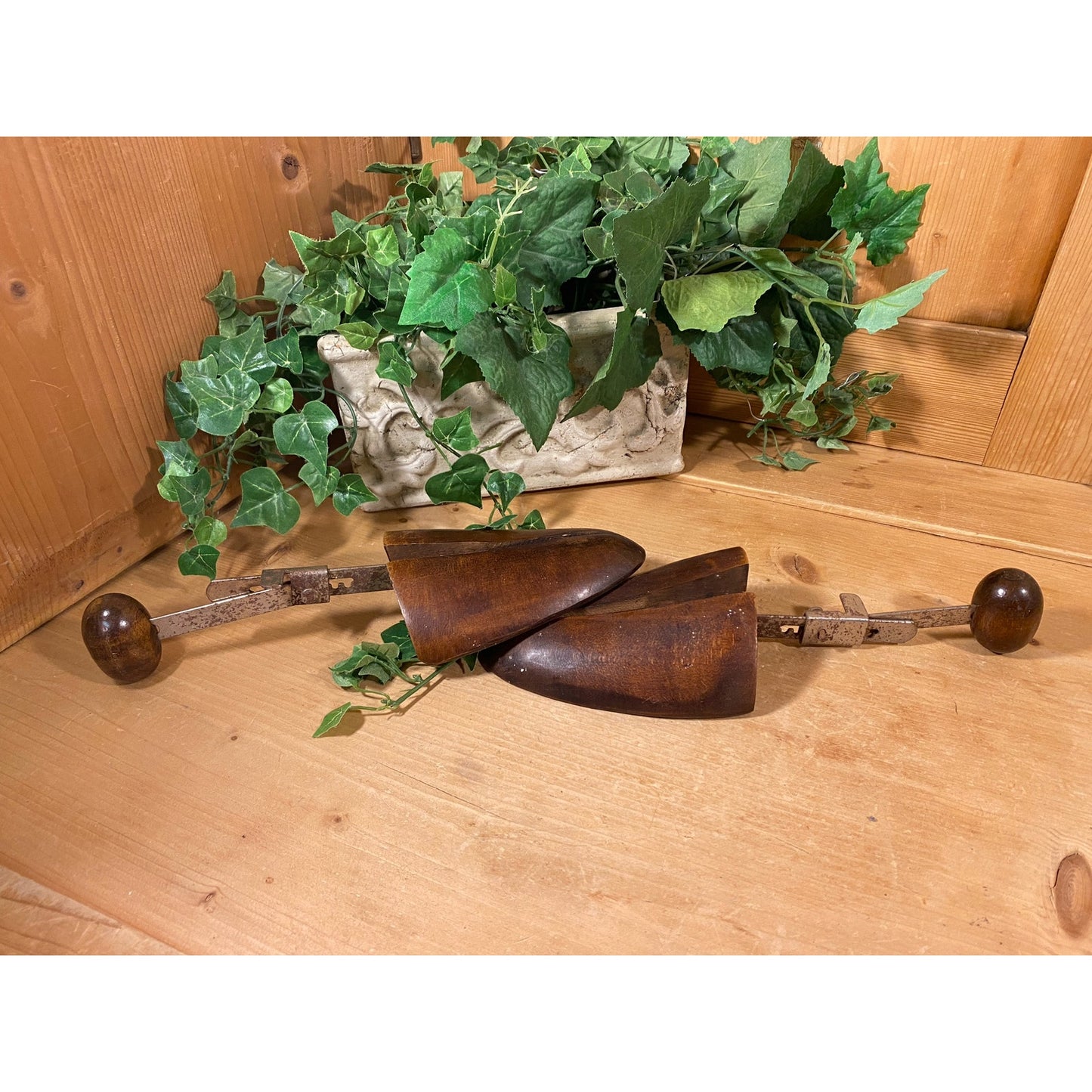 Vintage Wooden Shoe Forms - Set of 2 | Wood Shoe Stretchers | Wooden Shoe Tree | Academia Decor | Rustic Shelf Decor | Wooden Shoe Bills