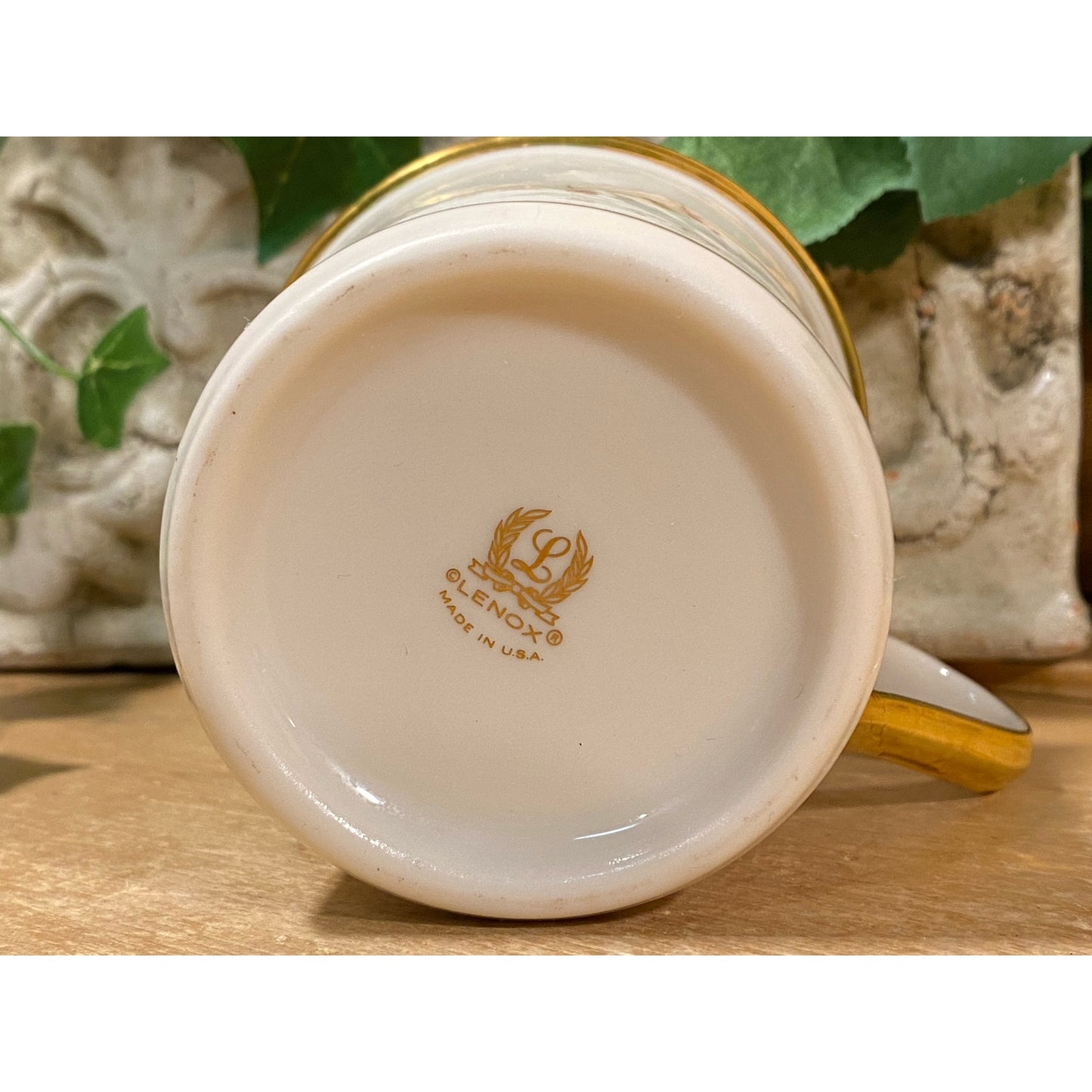 Vintage Lennox White China Coffee Cup | Holly Leaves + Berries, Gold Trim | Christmas | Holiday Dimension Collection | Tea Cup | Coffee Mug