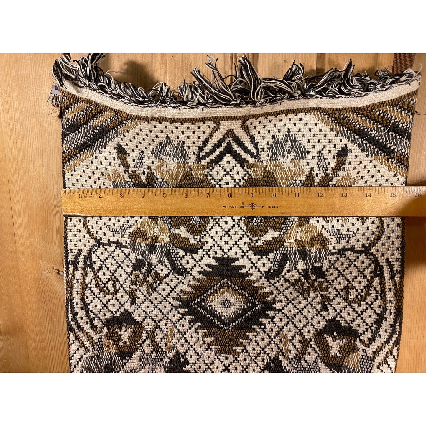 Vintage Handcrafted Tapestry Blanket Handbag with Fringe Trim | Handmade Boho Knit Shoulder Bag | Bohemian Handbag | Neutrals | Boho Handbag