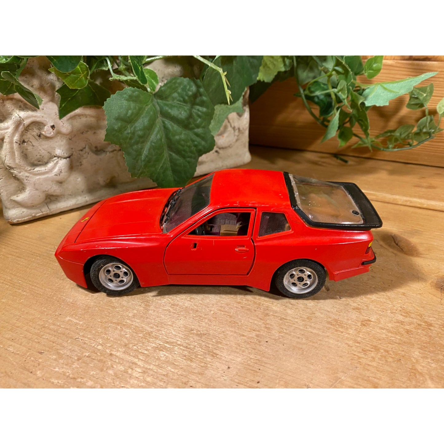 Vintage Toy Car | Red Convertible Porsche 944 Turbo | Majorette | 1:24 Scale Model Car | Collectible Miniature Car