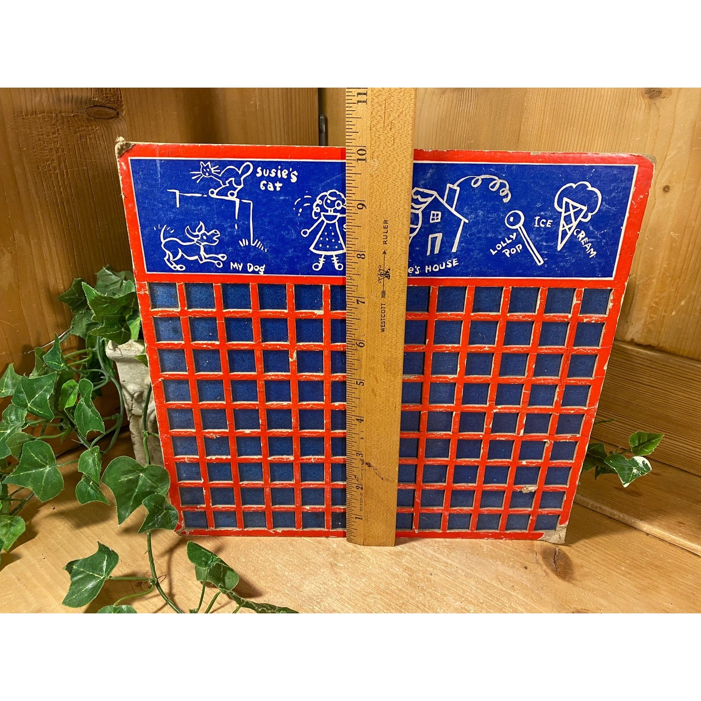 Vintage Suzie Says Board Game Board Grid | Classic Board Game | Suzie Says Game (grid only) | Vintage Ephemera | Classic Kids Boardgame