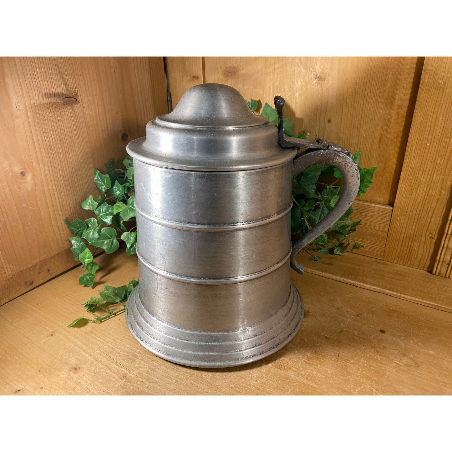 Vintage Pewtertone Tankard | Metal Beer Stein with Cover | Pewter Ice Bucket | Seymour Mann | Academia Shelf Decor | Barware | Home Bar